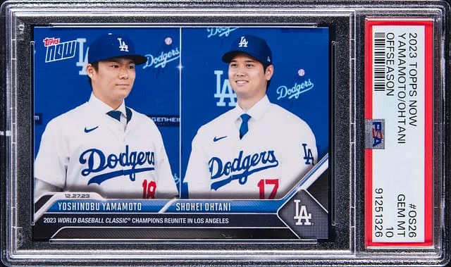 2023 Topps Now Yoshinobu Yamamoto/Shohei Ohtani Offseason #OS26 card image
