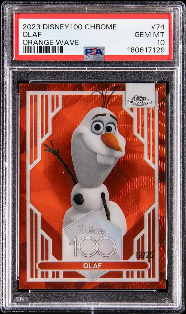 2023 Topps Olaf Disney100 Chrome Orange Wave #74 card image