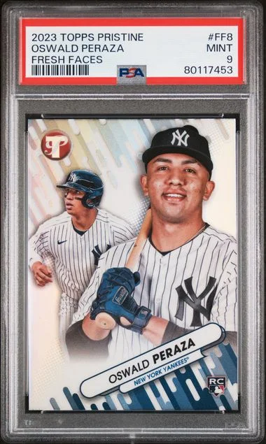 2023 Topps Oswald Peraza Pristine Fresh Faces #FF8 card image