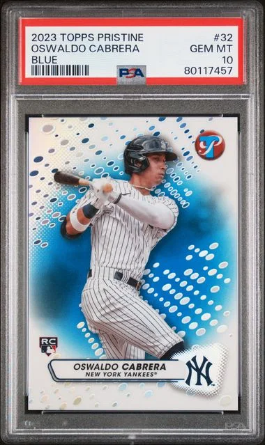 2023 Topps Oswaldo Cabrera Pristine Blue #32 card image