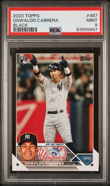 2023 Topps Oswaldo Cabrera Black #487 card image
