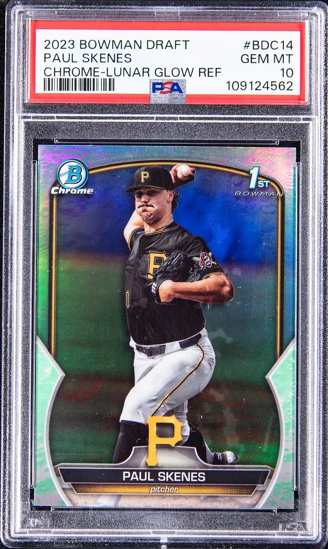 2023 Topps Paul Skenes Bowman Draft Chrome Lunar Glow Refractor #BDC-14 card image