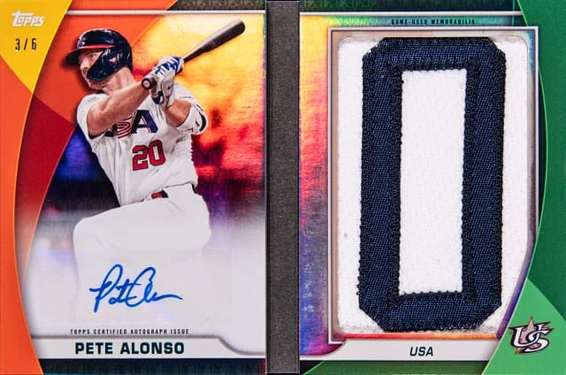 2023 Topps Pete Alonso World Baseball Classic Nameplate Relic Book Autograph #NRB-PA card image