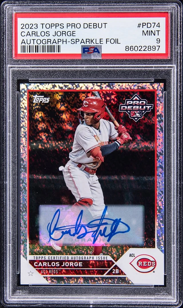 2023 Topps Pro Debut Carlos Jorge Autograph Sparkle Foil #PD74 card image
