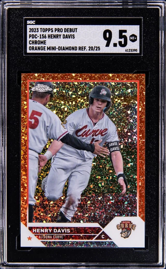 2023 Topps Pro Debut Henry Davis Chrome Orange Mini-Diamond Refractor #PDC-156 card image