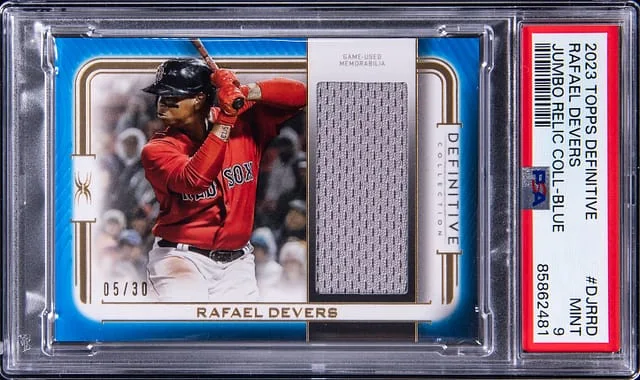 2023 Topps Rafael Devers Definitive Collection Jumbo Relic Blue #RD card image