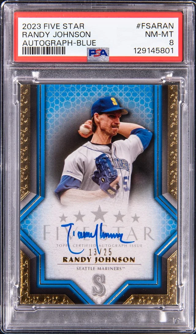 2023 Topps Randy Johnson Five Star Autograph Blue #FSA-RAN card image