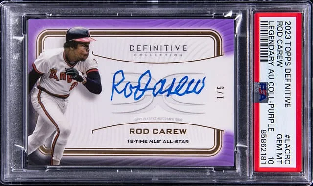 2023 Topps Rod Carew Definitive Legendary Autograph Collection Purple #LACRC card image
