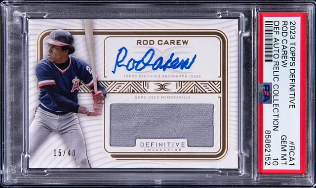 2023 Topps Rod Carew Definitive Definitive Autograph Relic Collection #RCA1 card image