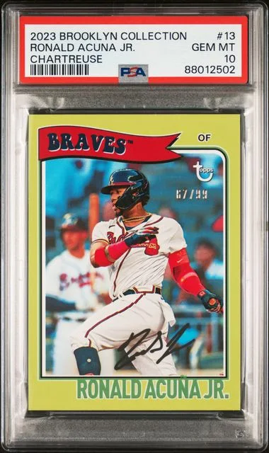 2023 Topps Ronald Acuna Jr. Brooklyn Collection Chartreuse #13 card image