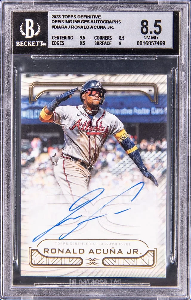 2023 Topps Ronald Acuna Jr. Definitive Collection Defining Images Autographs #DIA-RAJ card image