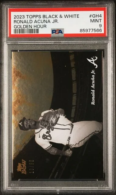 2023 Topps Ronald Acuna Jr. Black and White Golden Hour #GH4 card image