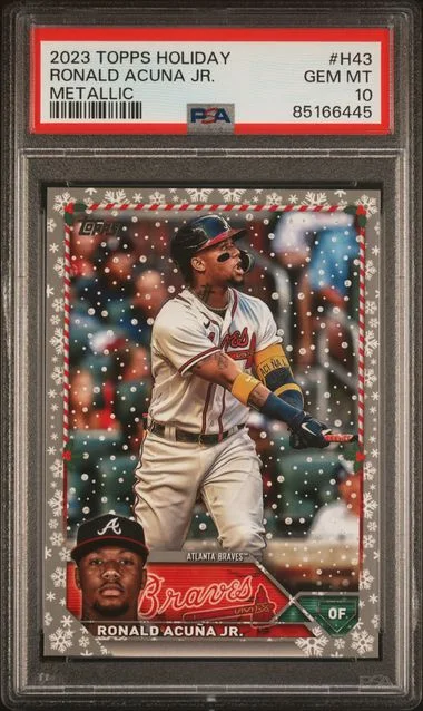 2023 Topps Ronald Acuna Jr. Holiday Metallic #H43 card image