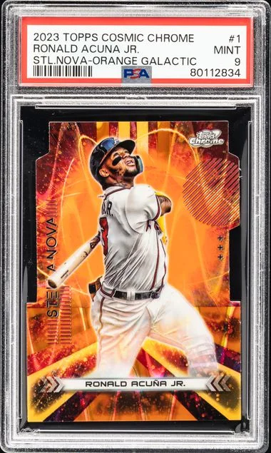 2023 Topps Ronald Acuna Jr. Cosmic Chrome Stella Nova Orange Galactic #STN-1 card image