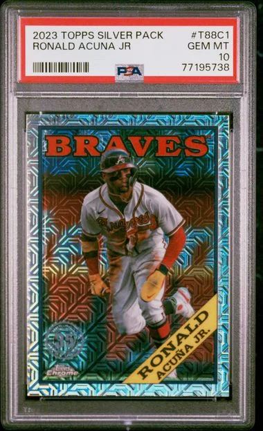 2023 Topps Ronald Acuna Jr Silver Pack 1988 Chrome Promo #T88C-1 card image