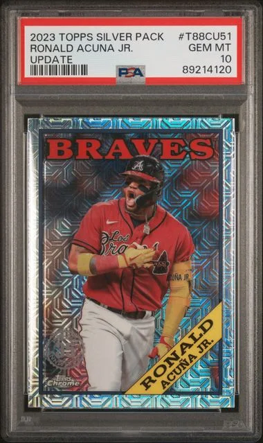 2023 Topps Ronald Acuna Jr. Silver Pack 1988 Chrome Promo Update #T88CU51 card image