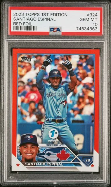 2023 Topps Santiago Espinal 1st Edition Red Foil #324 card image
