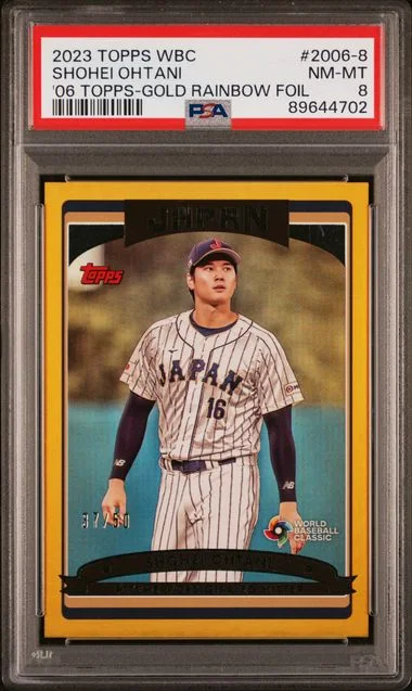 2023 Topps Shohei Ohtani World Baseball Classic 2006 Topps Gold Rainbow Foil #2006-8 card image