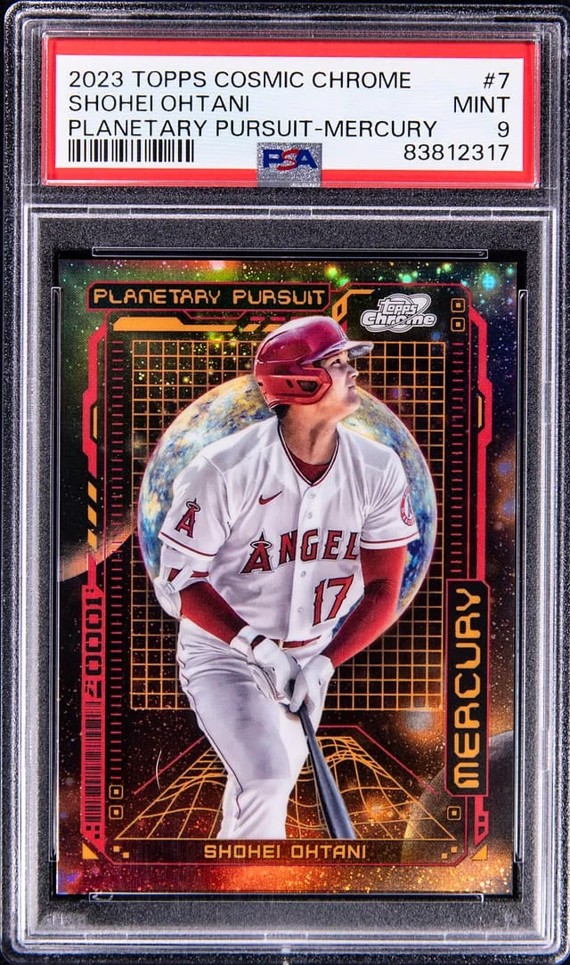 2023 Topps Shohei Ohtani Cosmic Chrome Planetary Pursuit Mercury #7 card image
