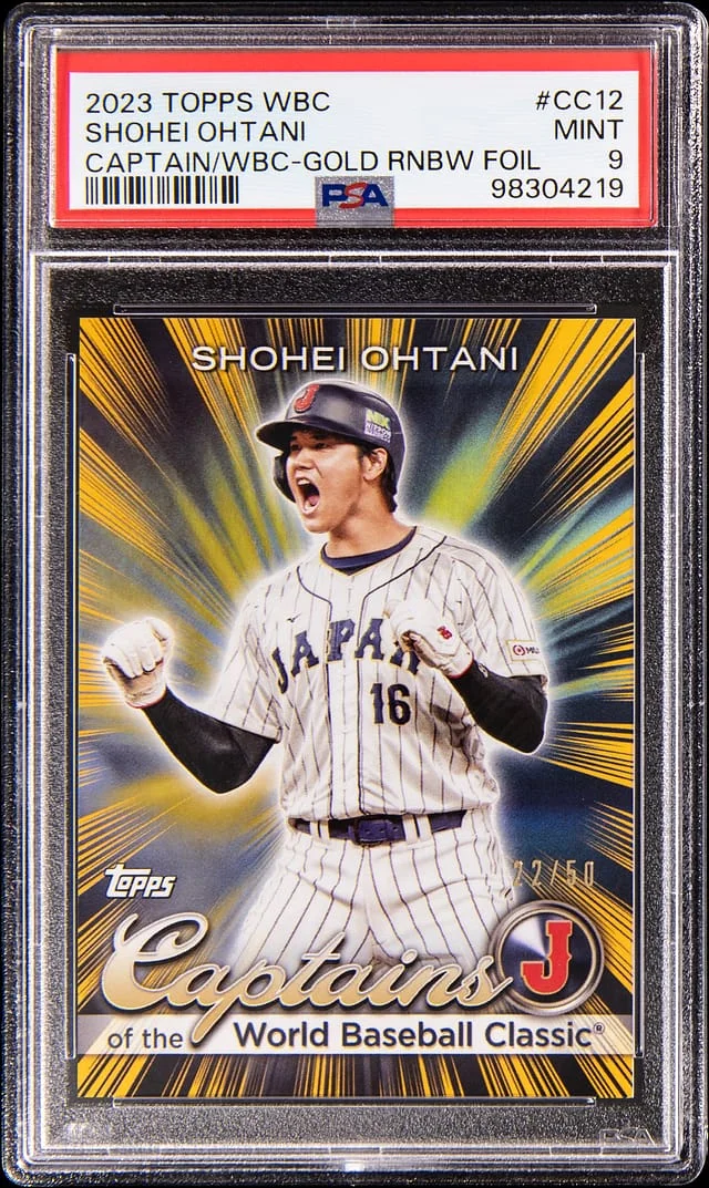 2023 Topps Shohei Ohtani WBC Captains of the World Baseball Classic Gold Rainbow Foil #CC-12 card image