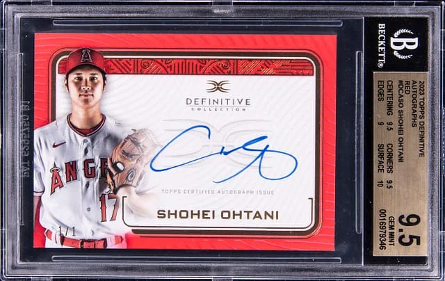 2023 Topps Shohei Ohtani Definitive Collection Autographs Red #DCA-SO card image
