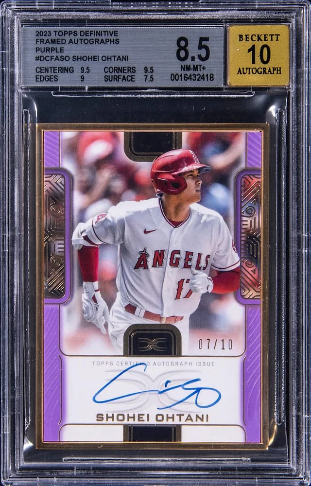 2023 Topps Shohei Ohtani Definitive Framed Autographs Purple #DCFASO card image