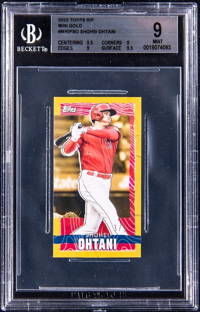 2023 Topps Shohei Ohtani Rip Mini Gold #MRIP-SO card image