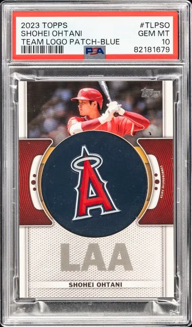 2023 Topps Shohei Ohtani Team Logo Commemorative Patch Blue #TLP-SO card image