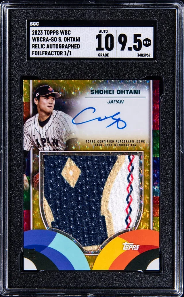 2023 Topps Shohei Ohtani World Baseball Classic Relic Autographs FoilFractor #WBCRA-SO card image