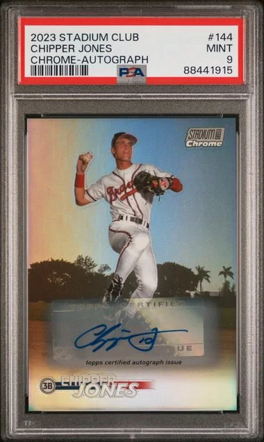 2023 Topps Stadium Club Chipper Jones Chrome-Autograph #144 card image