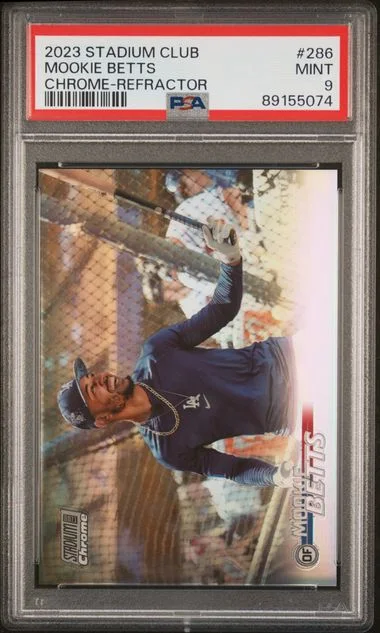 2023 Topps Stadium Club Mookie Betts Chrome-Refractor #286 card image