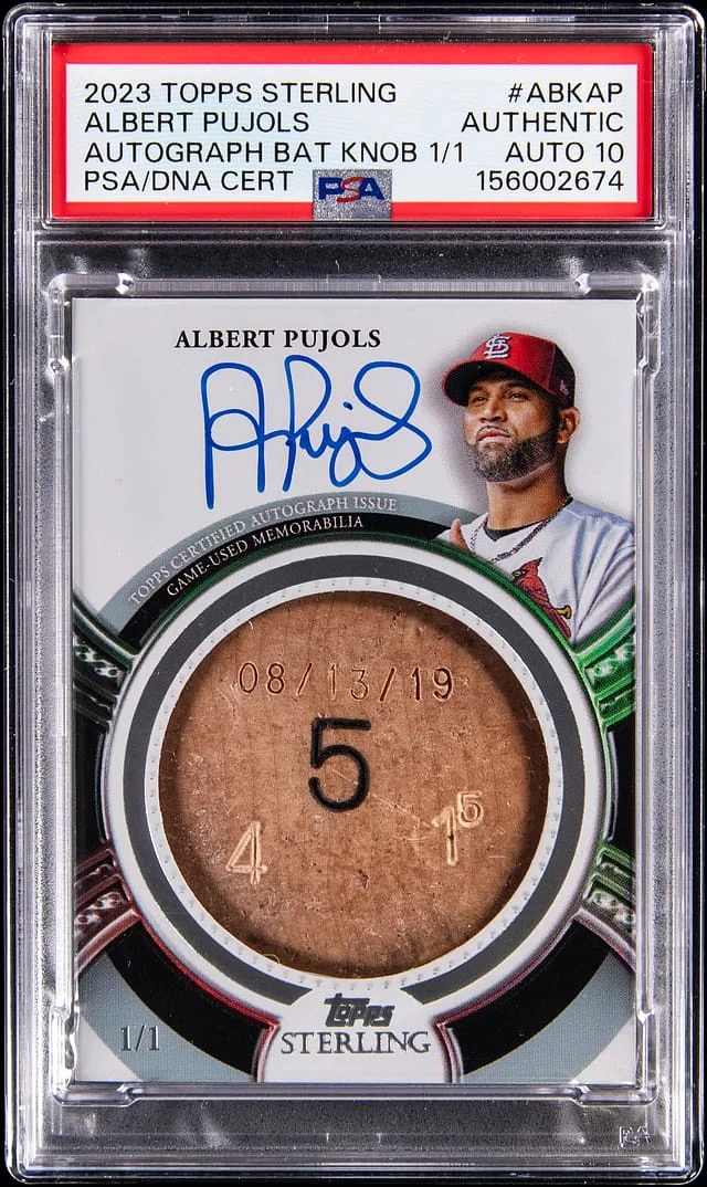2023 Topps Sterling Albert Pujols Autographed Bat Knob #ABK-AP card image