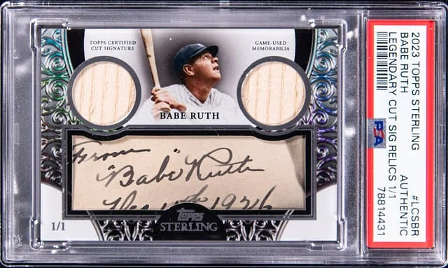 2023 Topps Sterling Babe Ruth Legendary Cut Signature Relics #LCS-BR card image