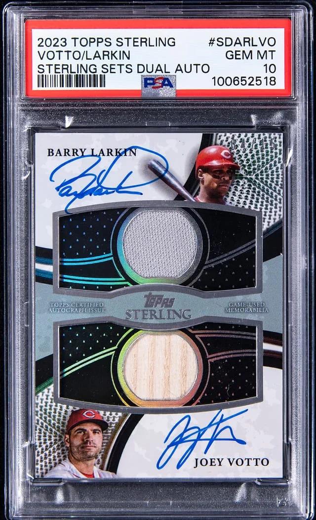 2023 Topps Sterling Barry Larkin/Joey Votto Dual Sterling Sets Dual Autograph #SDAR-LVO card image