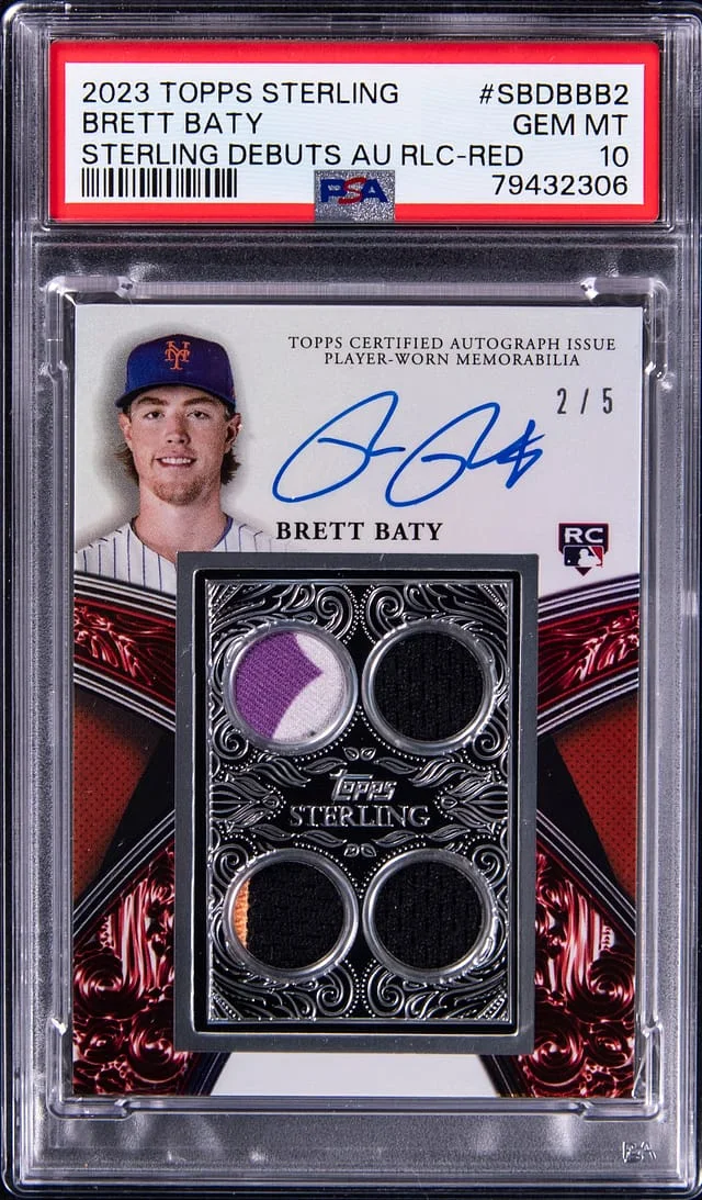 2023 Topps Sterling Brett Baty Debuts Autograph Relics Red #SBDB-BB2 card image