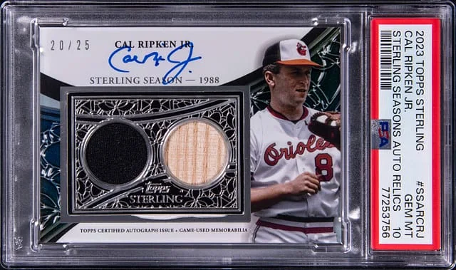 2023 Topps Sterling Cal Ripken Jr. Sterling Seasons Autograph Relics #SSAR-CRJ card image