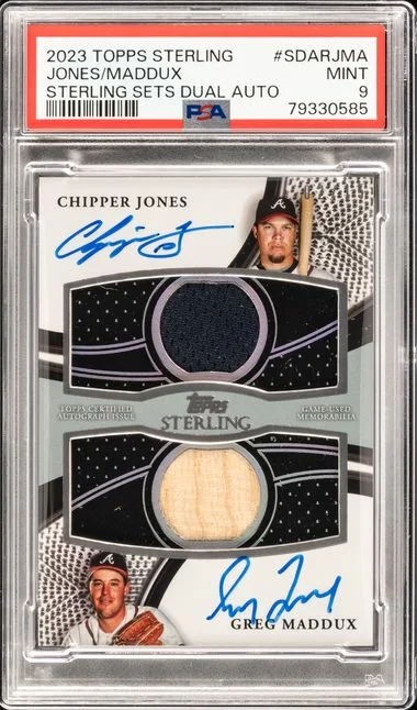 2023 Topps Sterling Chipper Jones/Greg Maddux Sterling Sets Dual Autographs #SDAR-JMA card image