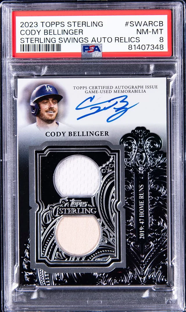 2023 Topps Sterling Cody Bellinger Swings Autograph Relic #SWAR-CB card image