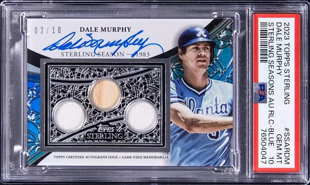 2023 Topps Sterling Dale Murphy Seasons Autographs Relic Blue #SSAR-DM card image