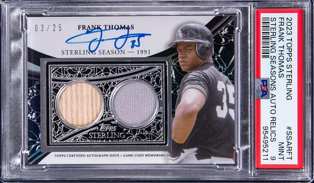 2023 Topps Sterling Frank Thomas Seasons Autograph Relic #SSARFT card image