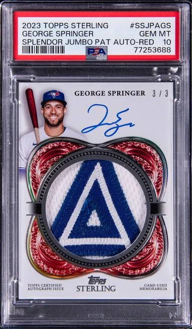 2023 Topps Sterling George Springer Sterling Splendor Jumbo Patch Autographs Red #SSJPA-GS card image