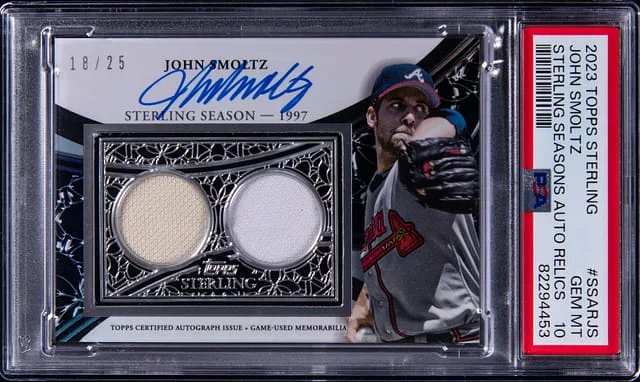 2023 Topps Sterling John Smoltz Seasons Autograph Relics #SSARJS card image