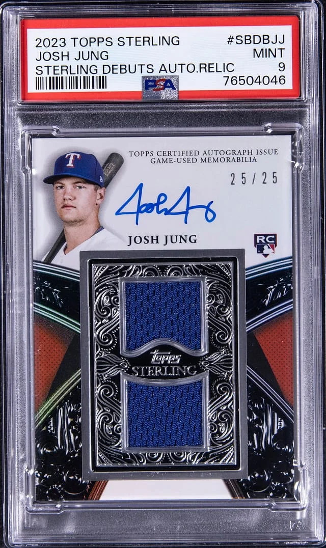 2023 Topps Sterling Josh Jung Sterling Debuts Auto Relic #SBDBJJ card image
