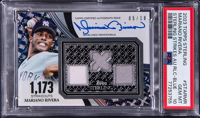 2023 Topps Sterling Mariano Rivera Sterling Strikes Autograph Relics Blue #Star-MR card image