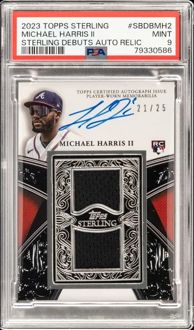 2023 Topps Sterling Michael Harris II Sterling Debuts Autograph Relics #Sbdbmh2 card image