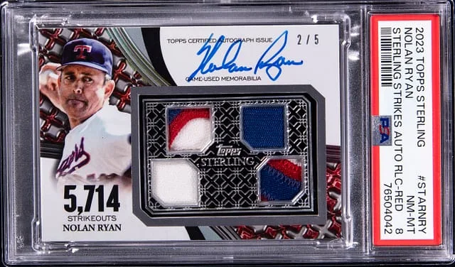 2023 Topps Sterling Nolan Ryan Strikes Relic Red #STAR-NRY card image