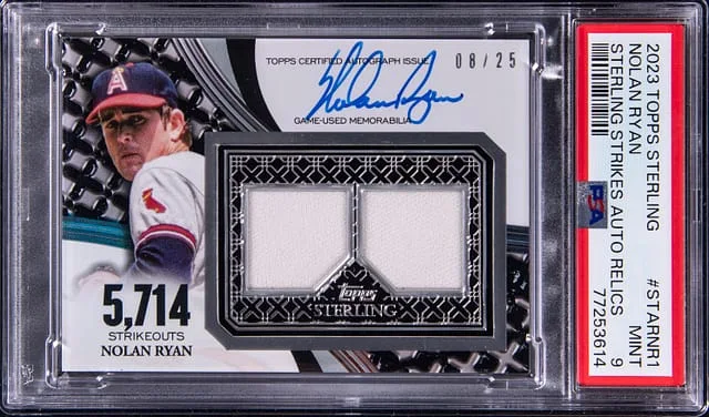2023 Topps Sterling Nolan Ryan Strikes Autograph Relic #STARNR1 card image