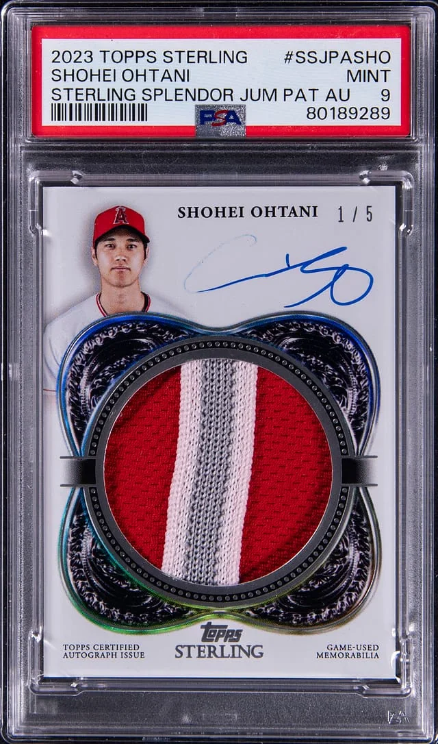 2023 Topps Sterling Shohei Ohtani Splendor Jumbo Patch Autograph #SSJPA-SHO card image