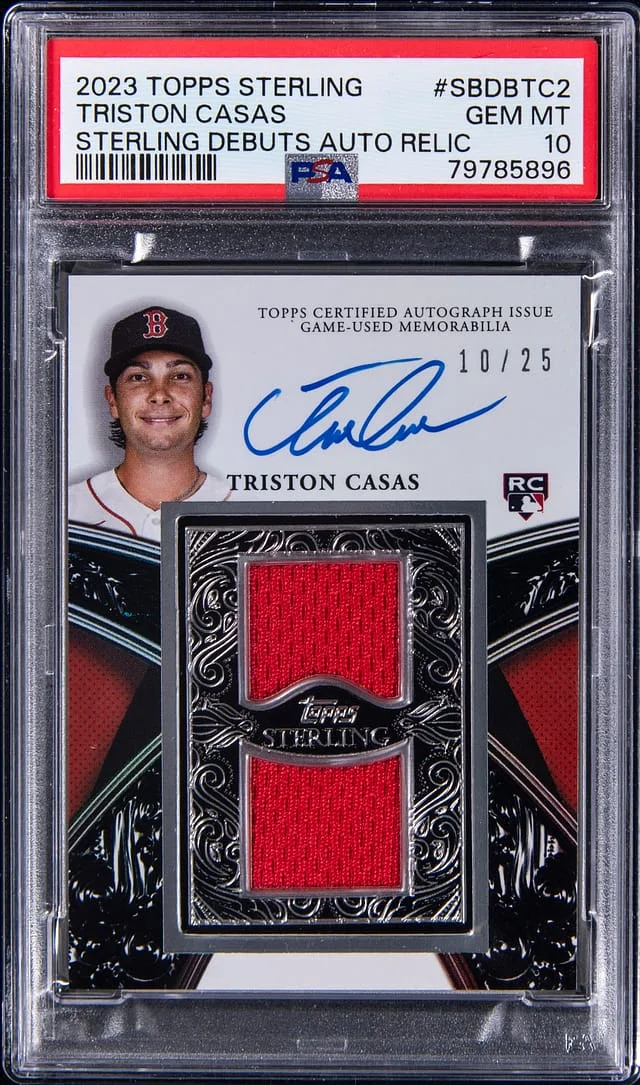 2023 Topps Sterling Triston Casas Debuts Autograph Relic #SBDB-TC2 card image