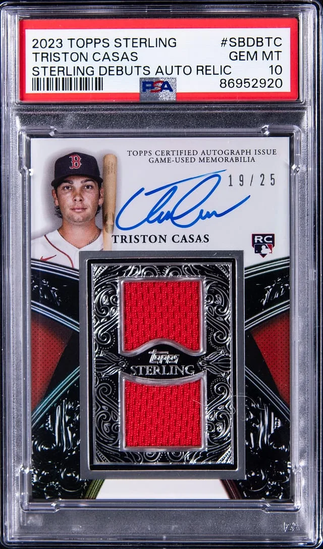 2023 Topps Sterling Triston Casas Debuts Autograph Relic #SBDBTC card image